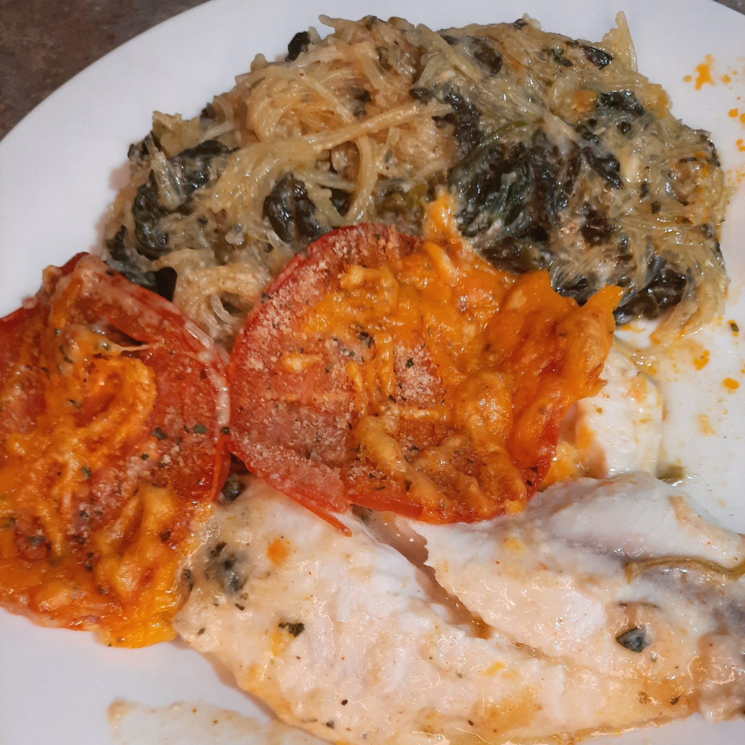 Creamy Spinach Baked Tilapia