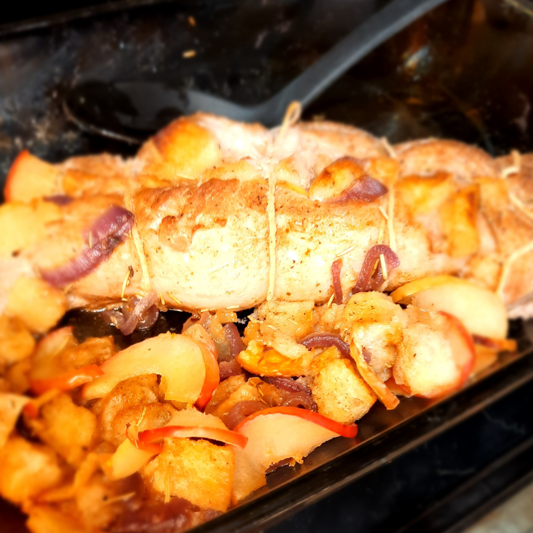 Maple Apple Stuffed Pork Tenderloin